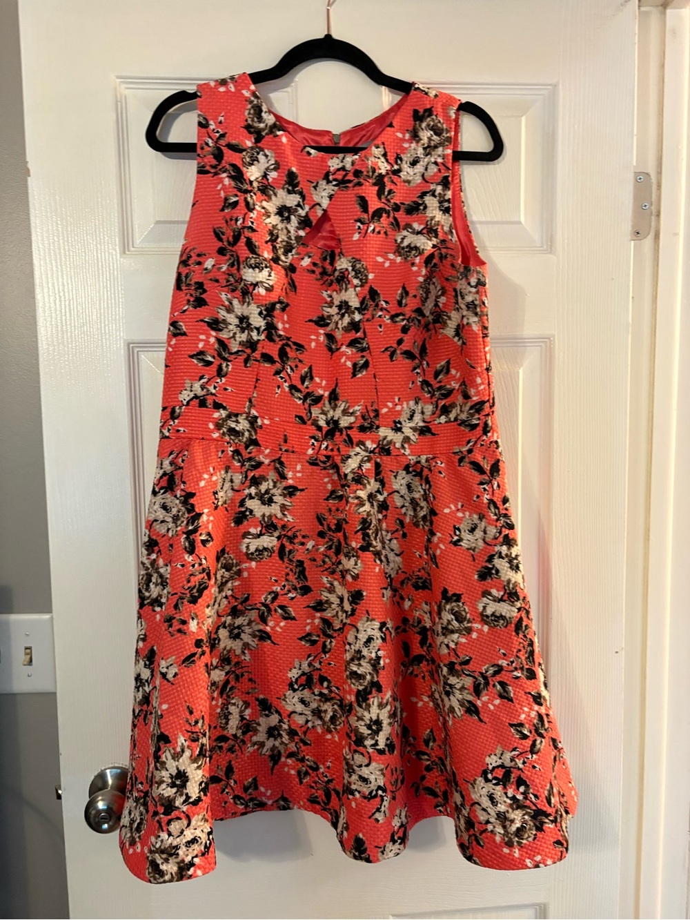 Ladies Coral Floral Sleeveless Dress